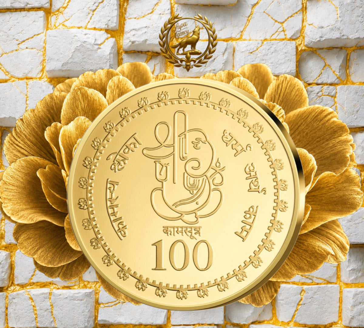 Kamasutra Farbapplikation Die Kiefer - Sammelmünze - Goldmünze - 24 Karat vergoldet - Numismatik