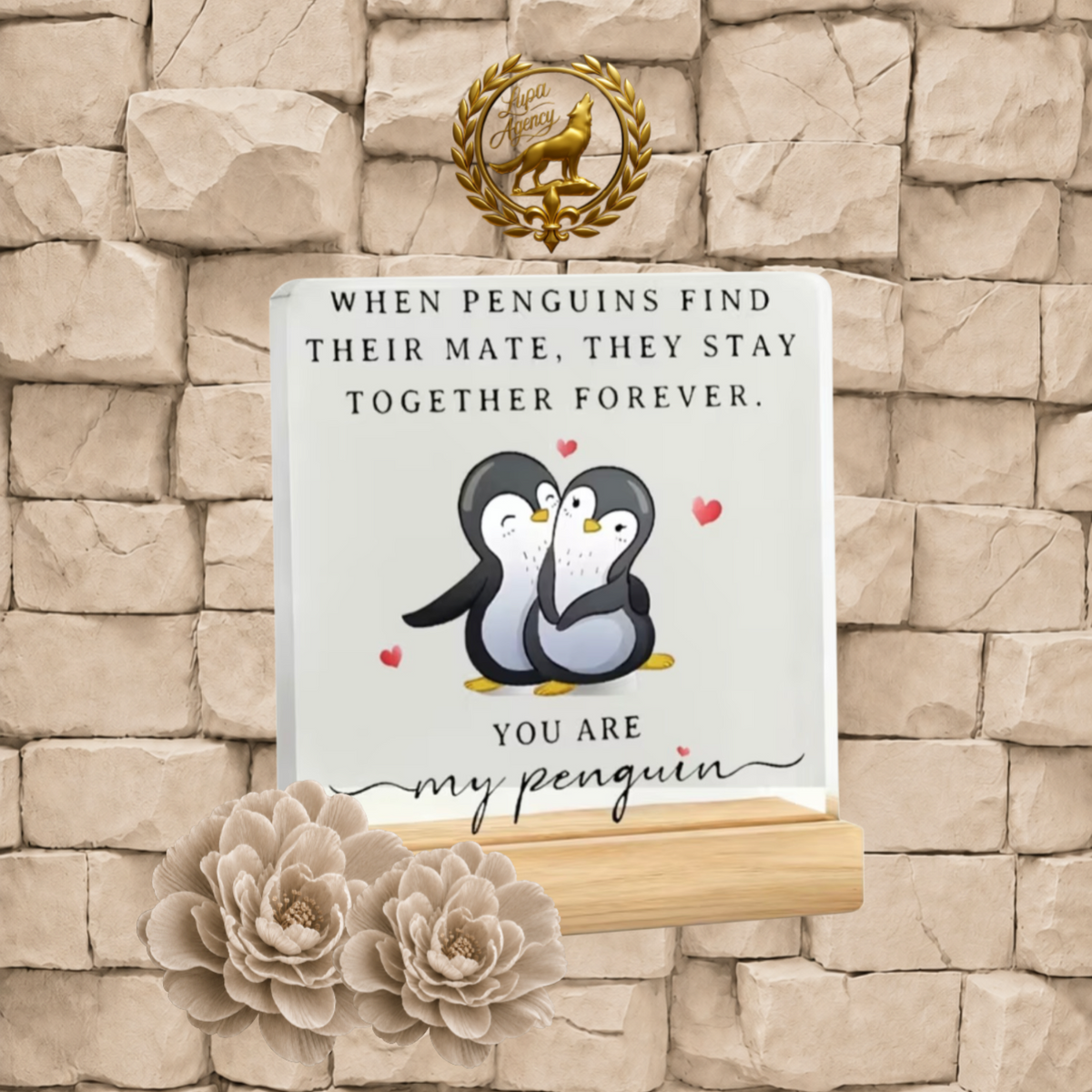 Pinguin Herz-Deko - Penguin Heart - Decoration Penguin