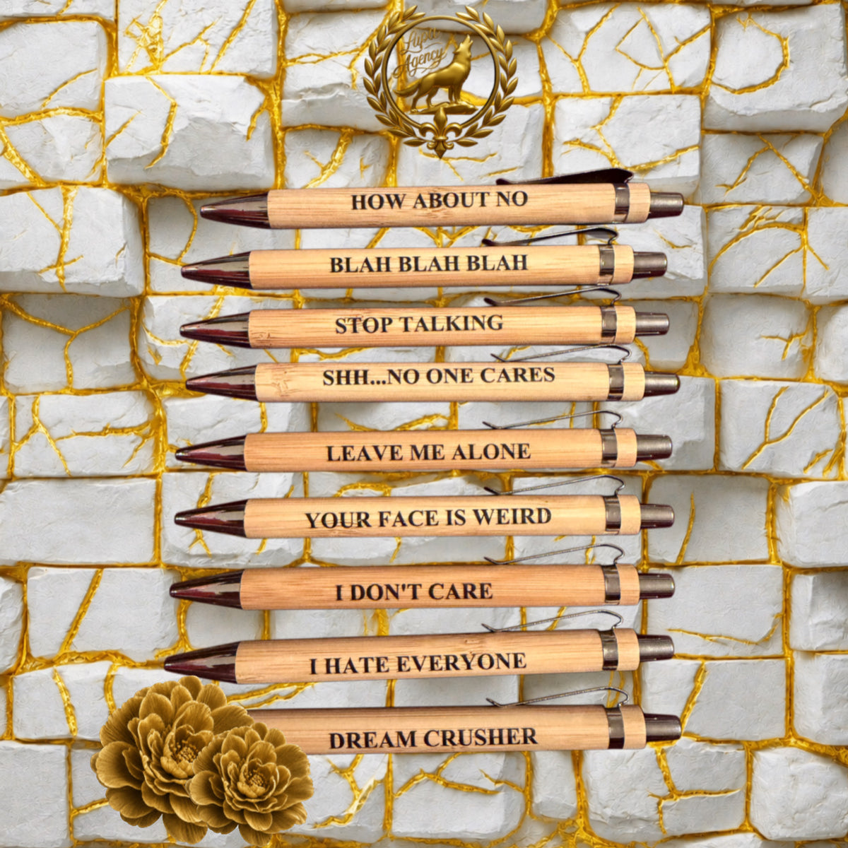 Kugelschreiber mit Spruch - Ballpoint Pen with Statement - Bamboo - Statement