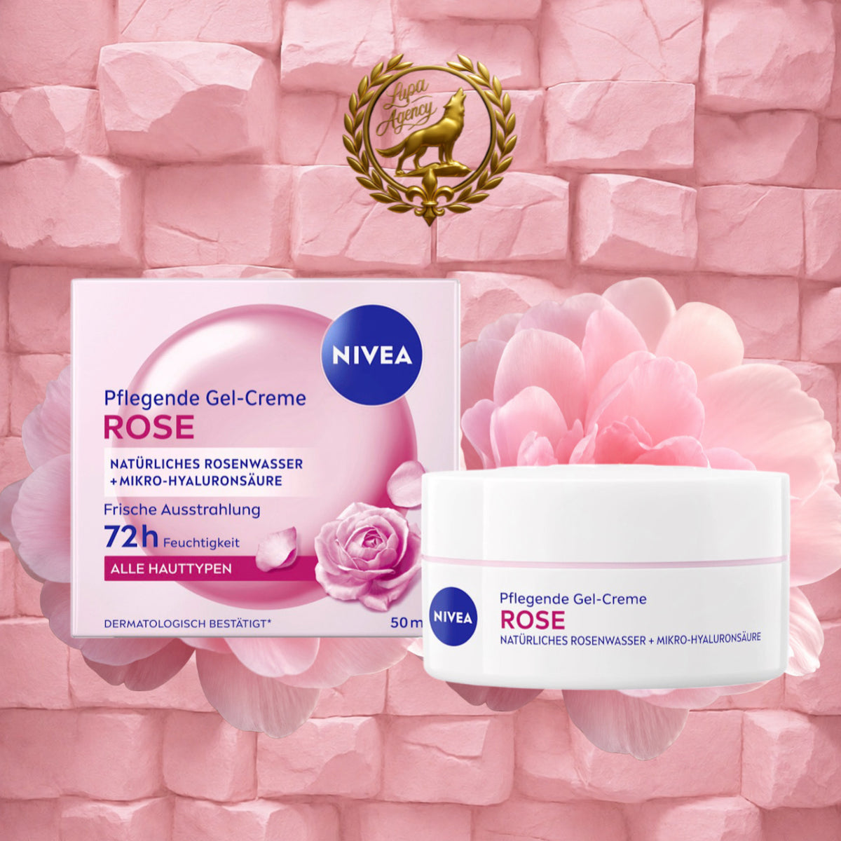 Nivea Gel-Creme Gesichtscreme Rose - Gel Cream - Face Cream - Rose - 50ml