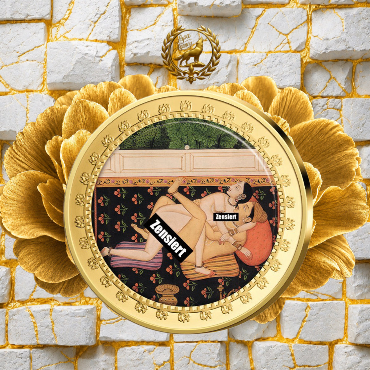 Kamasutra Farbapplikation Der Sternengucker - Sammelmünze - Goldmünze - 24 Karat vergoldet - Numismatik