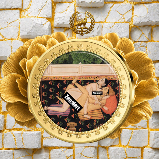 Kamasutra Farbapplikation Der Sternengucker - Sammelmünze - Goldmünze - 24 Karat vergoldet - Numismatik