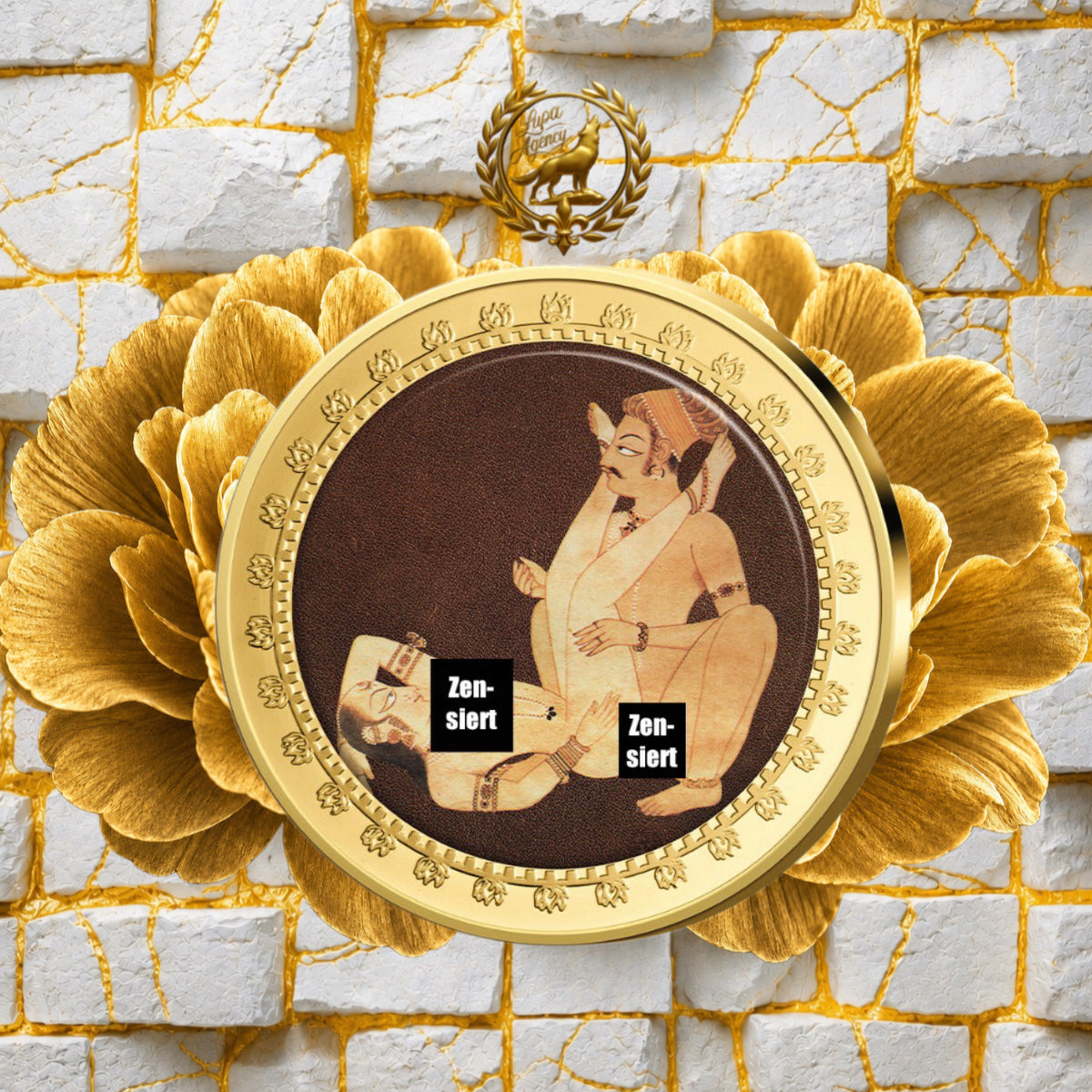 Kamasutra Farbapplikation Die Kiefer - Sammelmünze - Goldmünze - 24 Karat vergoldet - Numismatik