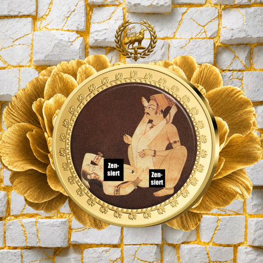 Kamasutra Farbapplikation Die Kiefer - Sammelmünze - Goldmünze - 24 Karat vergoldet - Numismatik