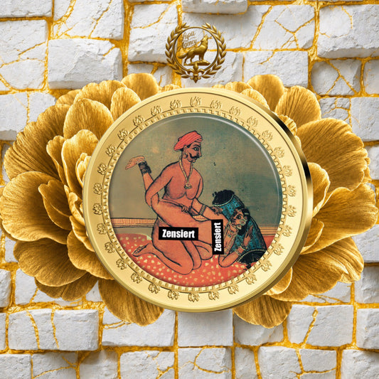 Kamasutra Farbapplikation Die Schenkelklammer - Sammelmünze - Goldmünze - 24 Karat vergoldet - Numismatik