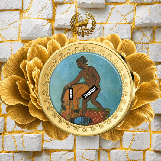 Kamasutra Farbapplikationen Der Rückenakt - Sammelmünze - Goldmünze - 24 Karat vergoldet - Numismatik