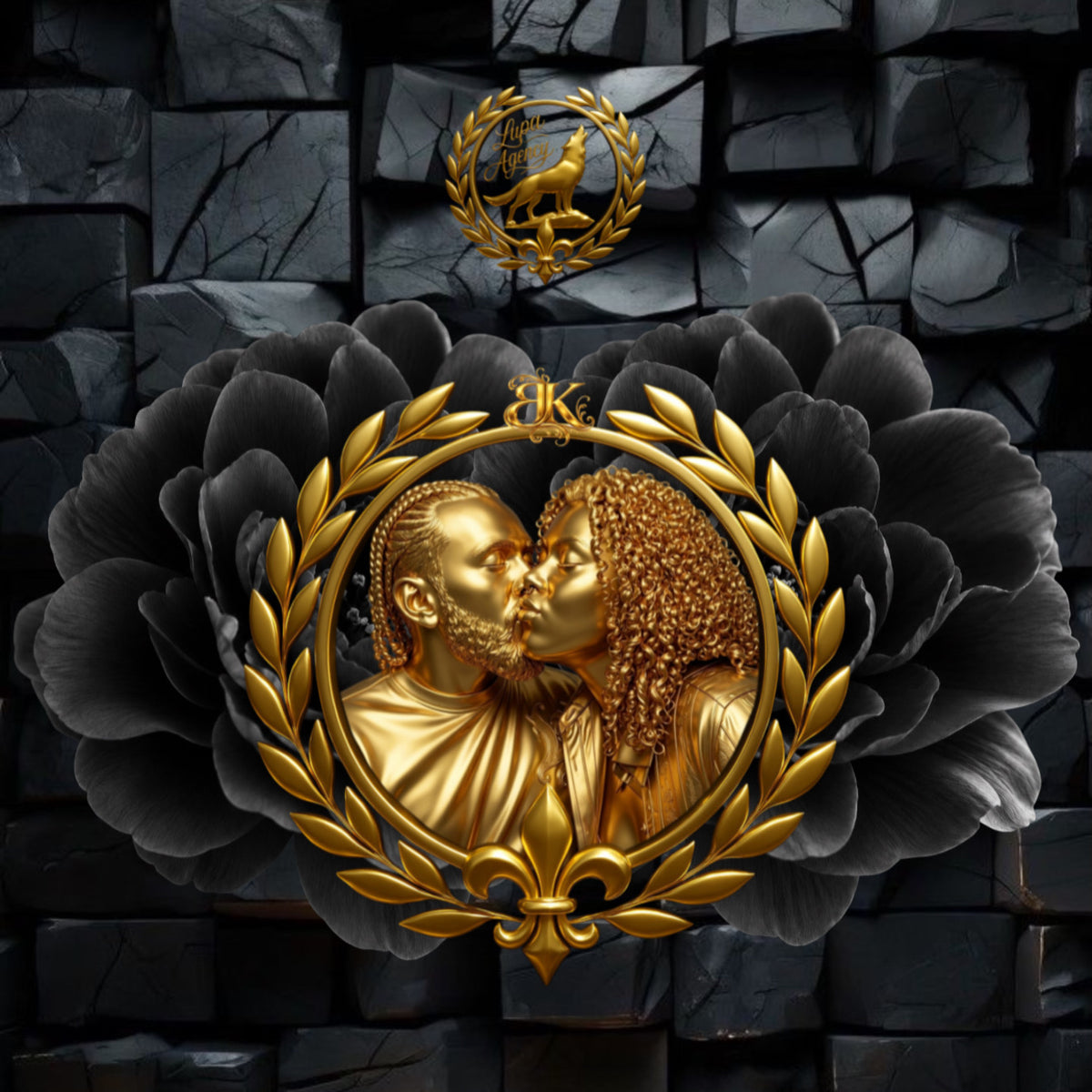 Kartenhülle mit Emblem - Card Sleeve - Golden Emblem - Golden Couple