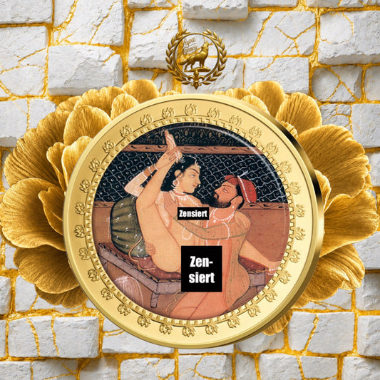 Kamasutra Farbapplikation Die versteckte Tür - Sammlermünze - Goldmünze - 24 Karat vergoldet - Numismatik
