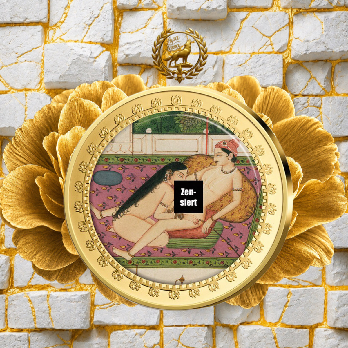Kamasutra Farbapplikation Fellatio - Sammelmünze - Goldmünze - 24 Karat vergoldet - Numismatik