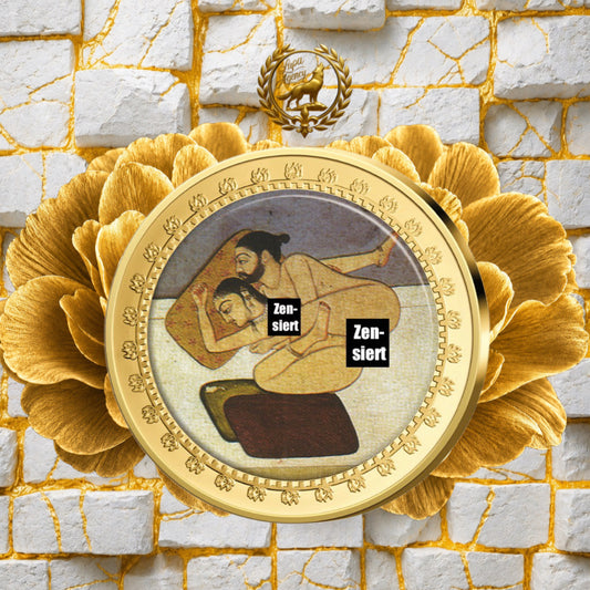 Kamasutra Farbapplikation Die Verbindung - Sammelmünze - Goldmünze - 24 Karat vergoldet - Numismatik