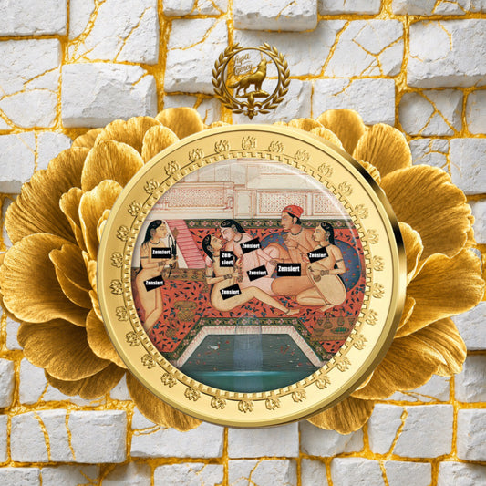 Kamasutra Farbapplikation Die Kuhherde - Sammelmünze - Goldmünze - 24 Karat vergoldet - Numismatik