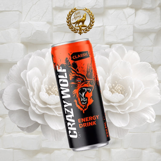 Crazy Wolf - Energy Drink - Classic - Orange Can - Wolf - Crazy