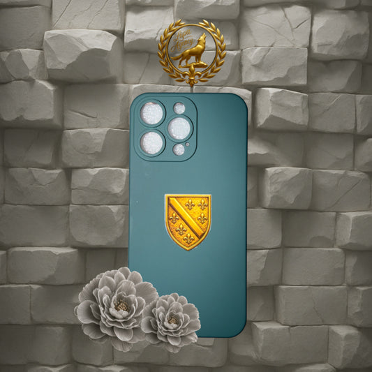 IPhone 15 Hülle mit BiH Wappen/Handyhülle mit Bosnien goldenem Wappen IPhone 15/Mobile phone case with golden Bosnia and Herzegovina Emblem - Golden Ljiljani - BiH