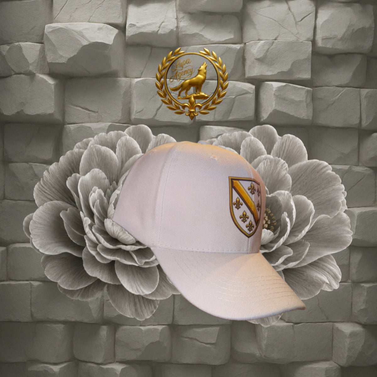 Bosnia Kappe - Mütze Bosnien - Mütze mit bosnischem Wappen - BiH Mütze - Cap with golden Bosnia and Herzegovina Emblem - Kappe - Bosnien und Herzegowina - Golden Ljiljani - BiH